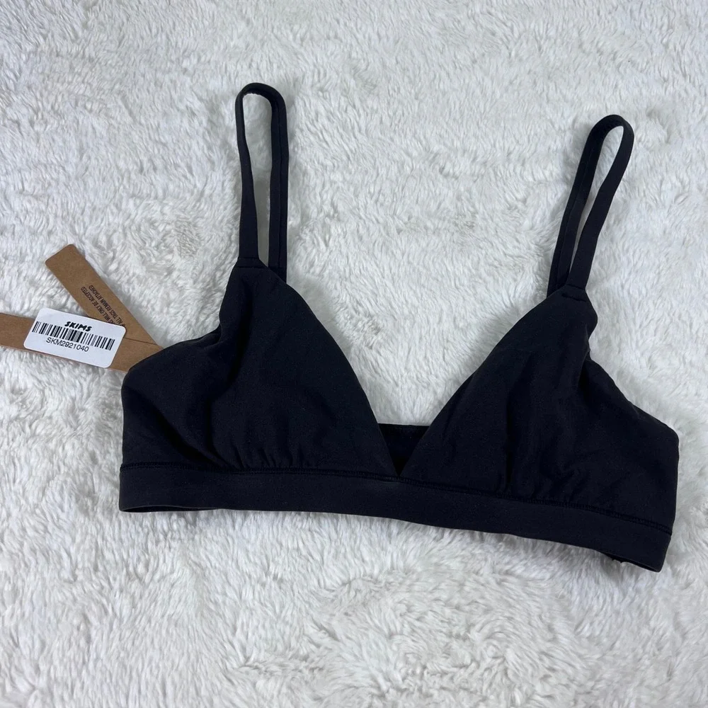 SKIMS Womens Fits Everybody Triangle Bralette Onyx Black BR-TRI-9200 Size XS NWT - Picture 3 of 10